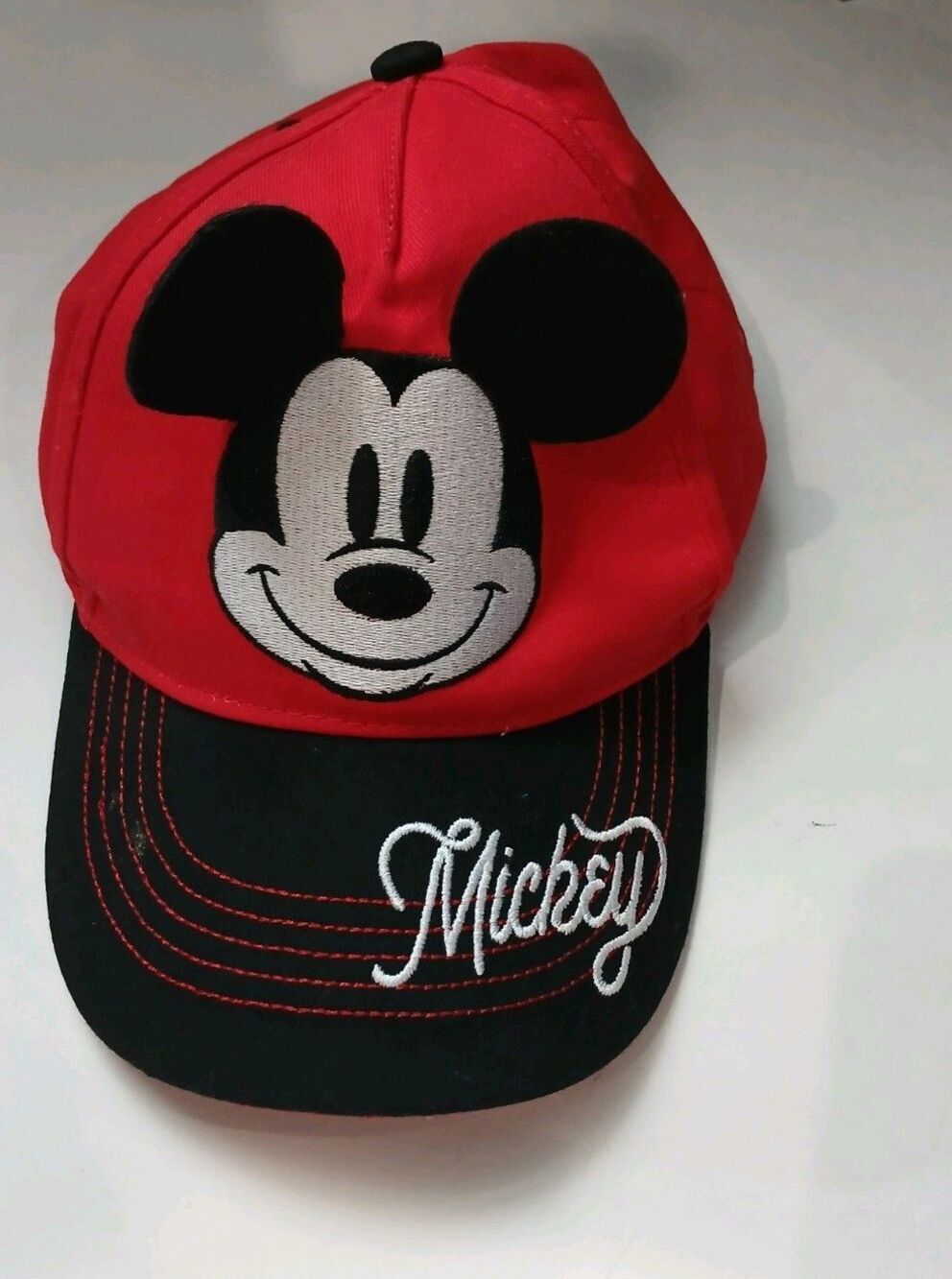 Disney Mickey Mouse Snapback Hat Cap Kids Adjustable, Red/White/Black